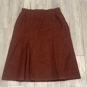 Vintage L.L. Bean Pleated Lined Side Zip Womens Wool Women's Skirt Preowned